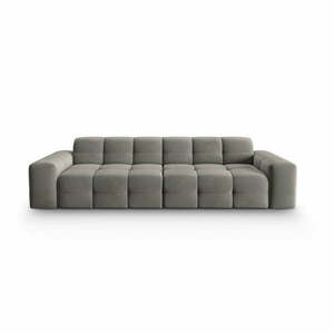 Szara aksamitna sofa 255 cm Kendal – Micadoni Home obraz
