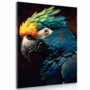 Obraz niebiesko-złota papuga obraz