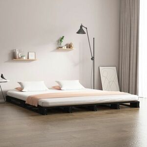 vidaXL Rama łóżka z palet, lite drewno sosnowe, 120 x 200 cm obraz