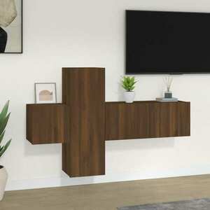 vidaXL Zestaw 3 szafek TV, brązowy dąb, materiał drewnopochodny obraz