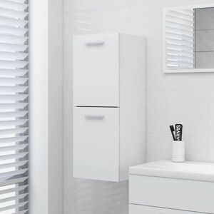 vidaXL Szafka łazienkowa, biała, 30x30x80 cm, materiał drewnopochodny obraz