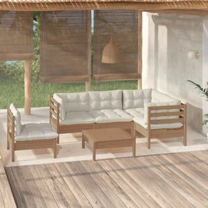 vidaXL 6-cz. zestaw wypoczynkowy do ogrodu, z poduszkami, drewniany obraz