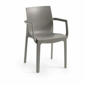 Szare plastikowe krzesło ogrodowe Emma – Rojaplast obraz