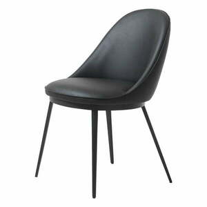 Czarne krzesło do jadalni z imitacji skóry Unique Furniture Gain obraz