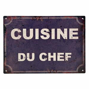 Metalowa/szklana tabliczka 30x21 cm Cuisine Du Chef – Antic Line obraz