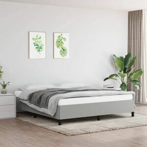 vidaXL Rama łóżka, jasnoszara, 160 x 200 cm, tapicerowana tkaniną obraz