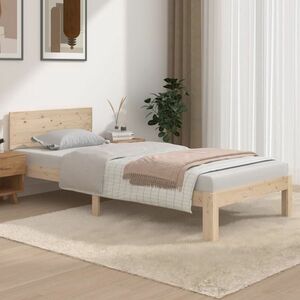 vidaXL Rama łóżka, lite drewno sosnowe, 90 x 200 cm obraz