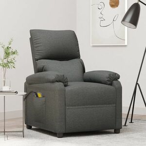 vidaXL Rozkładany fotel masujący, elektryczny, ciemnoszary, tkanina obraz