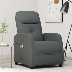 vidaXL Elektryczny fotel masujący, ciemnoszary, tkanina obraz