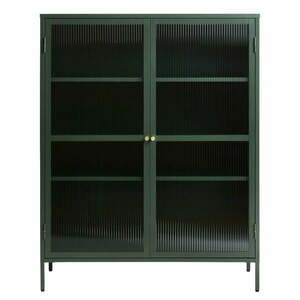 Zielona metalowa witryna Unique Furniture Bronco, wys. 140 cm obraz