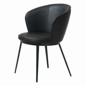 Czarne krzesło do jadalni z imitacji skóry Unique Furniture Gain Leath obraz