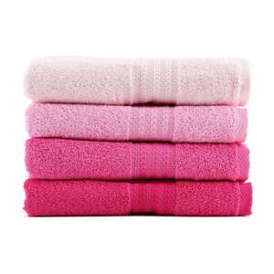 Zestaw 4 różowych ręczników Foutastic Rose, 70x140 cm obraz