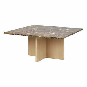 Brązowo-naturalny marmurowy stolik 90x90 cm Brooksville – Rowico obraz