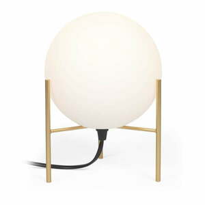 Lampa stołowa w biało-złotym kolorze ze szklanym kloszem (wys. 22 cm) Seina – Kave Home obraz