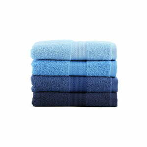 Zestaw 4 niebieskich ręczników bawełnianych Foutastic Sky, 50x90 cm obraz