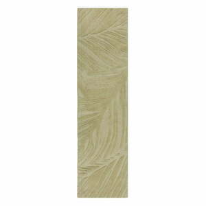 Zielony wełniany chodnik 60x230 cm Lino Leaf – Flair Rugs obraz