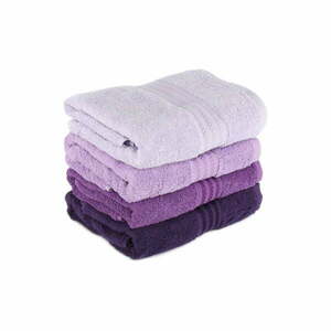 Zestaw 4 fioletowych ręczników kąpielowych Foutastic Violet, 70x140 cm obraz