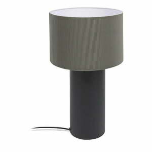 Czarno-szara lampa stołowa z metalowym kloszem (wys. 50 cm) Domicina – Kave Home obraz