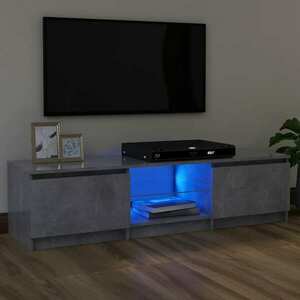 vidaXL Szafka pod TV, z oświetleniem LED, szara, 120 x 30 x 35, 5 cm obraz