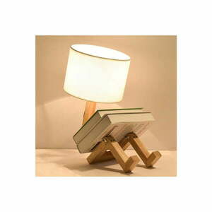 Kremowa lampa stołowa z litego drewna (wysokość 46 cm) WoodenMan – Squid Lighting obraz