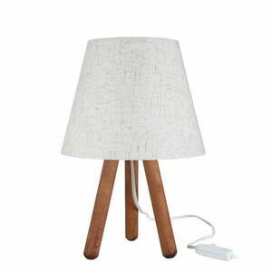 Biało-naturalna lampa stołowa z tekstylnym kloszem (wysokość 33, 5 cm) – Squid Lighting obraz