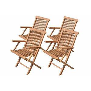 DIVERO Zestaw 4 składanych krzeseł ogrodowych z drewna tekowego obraz