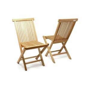 Składane krzesła DIVERO z drewna tekowego 2 szt. obraz