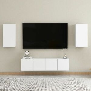vidaXL 4-cz. zestaw szafek TV, biały, materiał drewnopochodny obraz
