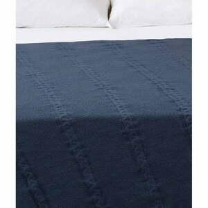 Ciemnoniebieska bawełniana narzuta na łóżko dwuosobowe 200x220 cm Trenza – Oyo Concept obraz