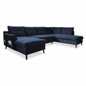 Ciemnoniebieska rozkładana sofa w kształcie litery "U" Miuform Stylish Stan, prawostronna obraz