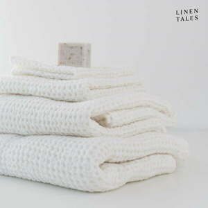 Białe ręczniki zestaw 3 szt. Honeycomb – Linen Tales obraz
