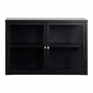 Czarna metalowa witryna 90x60 cm Carmel – Unique Furniture obraz