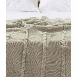 Beżowa bawełniana narzuta na łóżko jednoosobowe 150x200 cm Trenza – Oyo Concept obraz