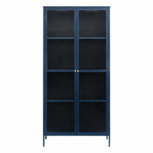 Ciemnoniebieska metalowa witryna 90x190 cm Bronco – Unique Furniture obraz
