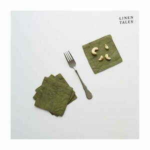 Zielone tekstylne podkładki zestaw 4 szt. – Linen Tales obraz
