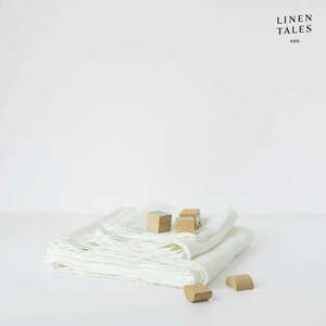 Biały lniany ręcznik dziecięcy 45x90 cm – Linen Tales obraz
