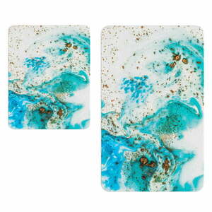 Biało-niebieskie dywaniki łazienkowe zestaw 2 szt. – Oyo Concept obraz