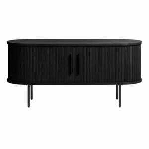 Czarna szafka pod TV w dekorze dębu 120x56 cm Nola – Unique Furniture obraz