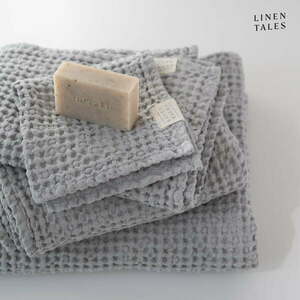 Jasnoszary ręcznik kąpielowy 100x140 cm Honeycomb – Linen Tales obraz