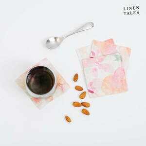 Różowe tekstylne podkładki zestaw 4 szt. – Linen Tales obraz