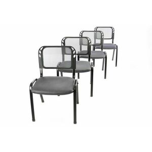 Zestaw 4 krzeseł kongresowych do ustawiania w stos - szary obraz