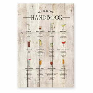 Drewniana tabliczka 40x60 cm Cocktails Handbook – Really Nice Things obraz