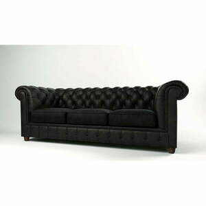 Czarna aksamitna sofa 230 cm Cambridge – Ropez obraz