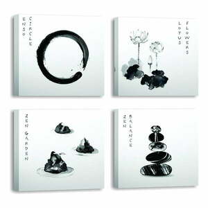 Obrazy zestaw 4 szt. 30x30 cm Japanese Zen – Wallity obraz