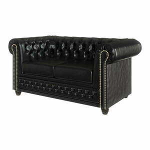 Czarna sofa z imitacji skóry 148 cm York – Ropez obraz