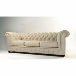 Kremowa aksamitna sofa 230 cm Cambridge – Ropez obraz