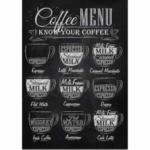 Obraz 50x70 cm Coffee Menu – Wallity obraz