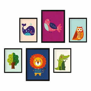 Obrazki dziecięce zestaw 6 szt. Animals – Wallity obraz
