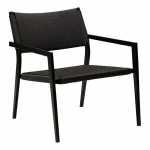 Czarny fotel z trzcinową plecionką Loop – DAN-FORM Denmark obraz