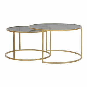 Szklane okrągłe stoliki w kolorze złotym zestaw 2 szt. ø 75 cm Duarte – Light & Living obraz